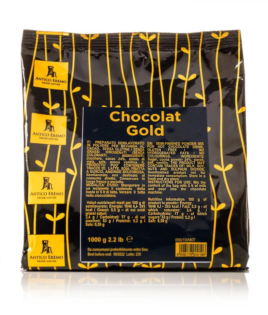 Italian hot chocolate powder – Hot Chocolate Gold by Antico Eremo 1 kg bag